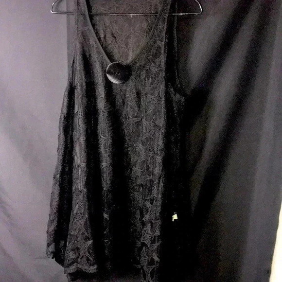 WOMENS SWIMSUIT COVERUP ONE SIZE BLACK MESH. GOOD CLEAN CONDITION - Picture 1 of 6